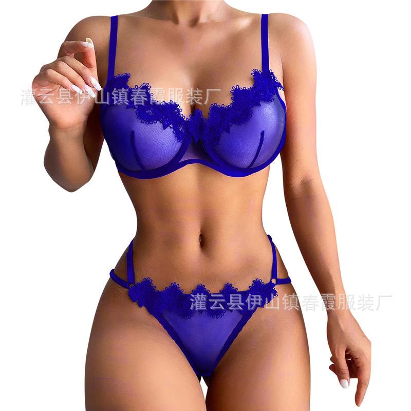 Beauty ebay hot-selling women's clothing hollow belt steel ring three-point sexy underwear set is sent on behalf of one person.