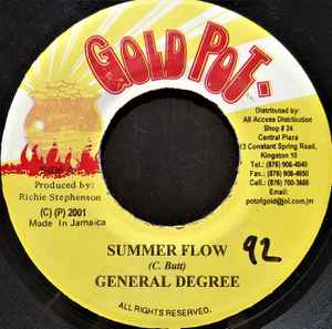 7inch Record GENERAL DEGREE - Summer Flow NONE Gold Pot 2001 Jamaica Reggae, Ska & Dub Used