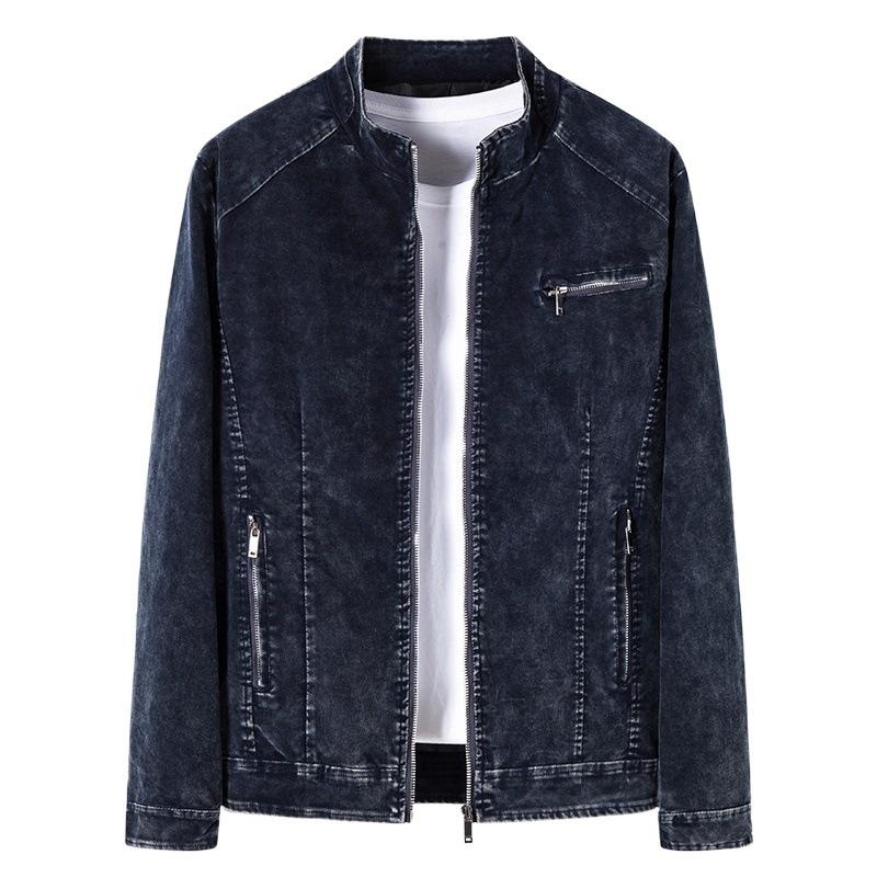 Korean Style Light Denim Stand Collar Spring Jacket