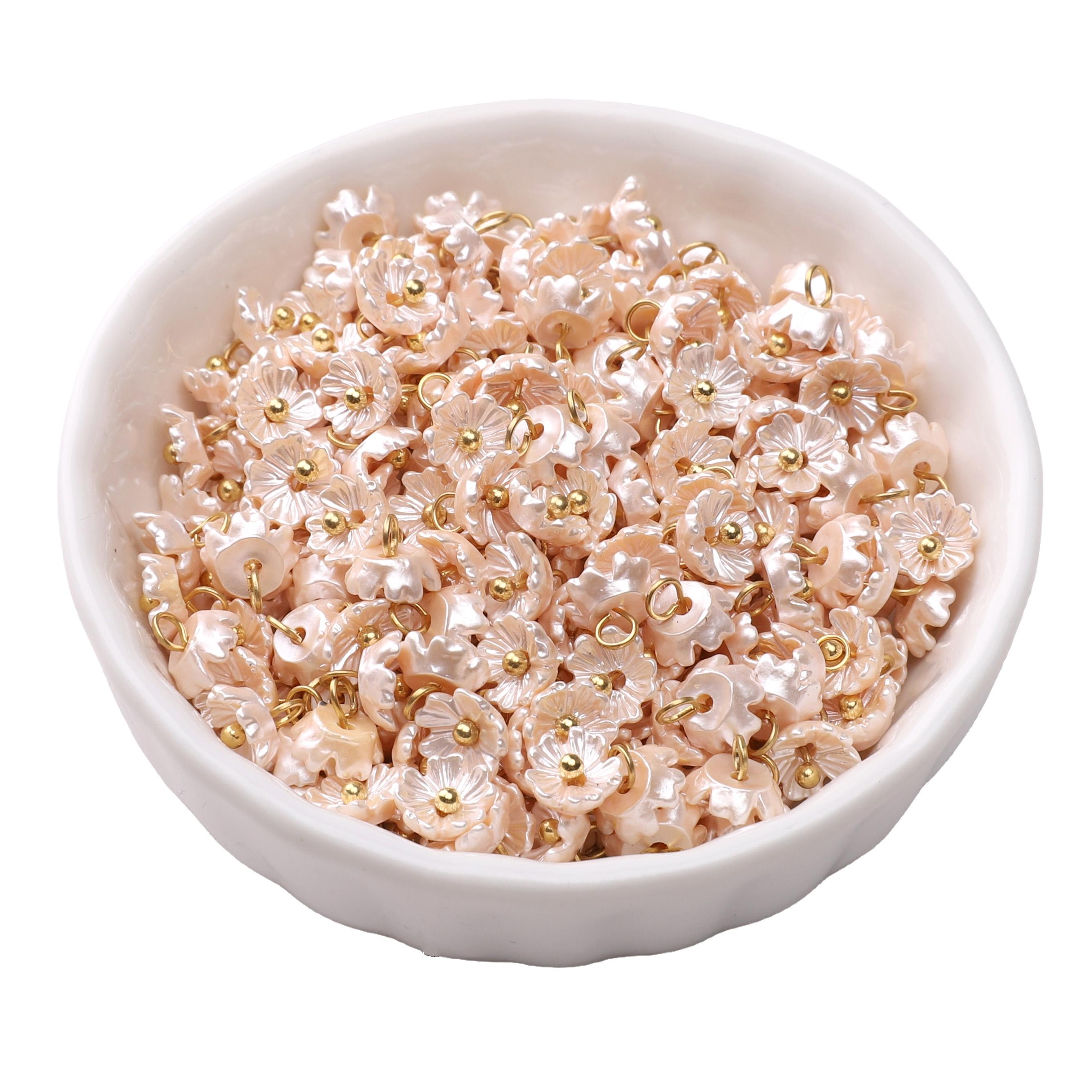 

Смоляные шармы Имитация жемчуга Сохраняющий Мини-подвеска с цветком Для аксессуаров для изготовления ювелирных изделий 02 7mm