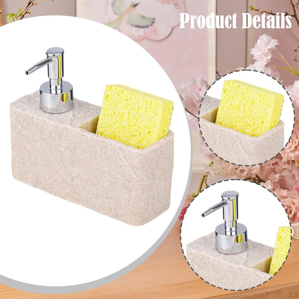 Liquid Soap Dispenser with Sponge Holder Countertop Dish