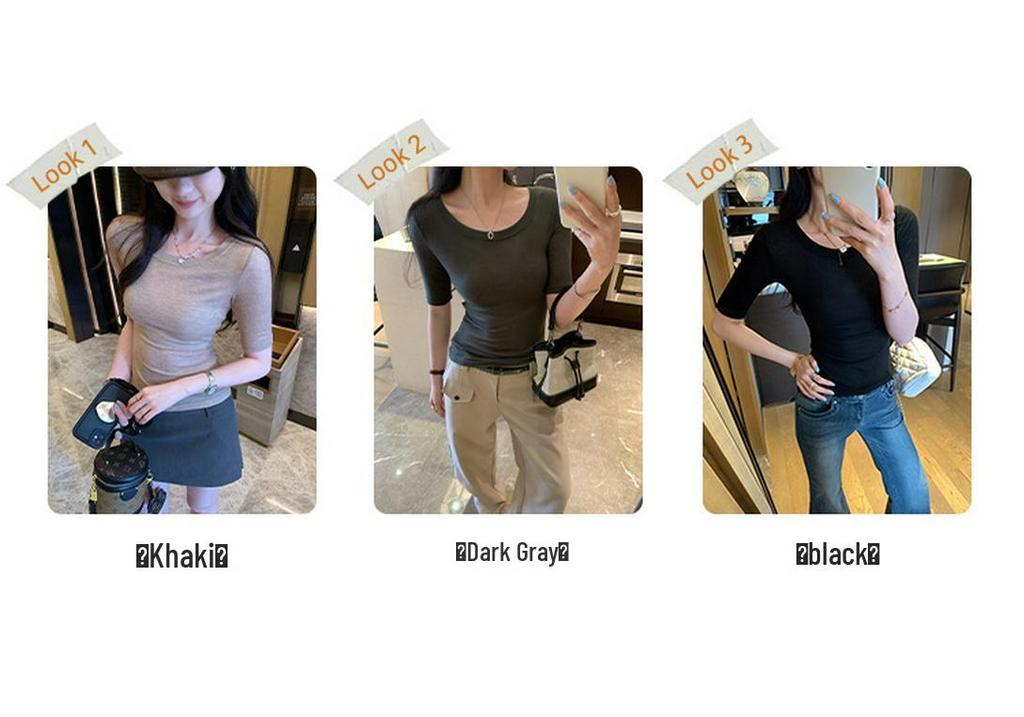 2026 Sexy Backless Short Sleeve T-Shirt - Women's Slim Fit Round Neck Top