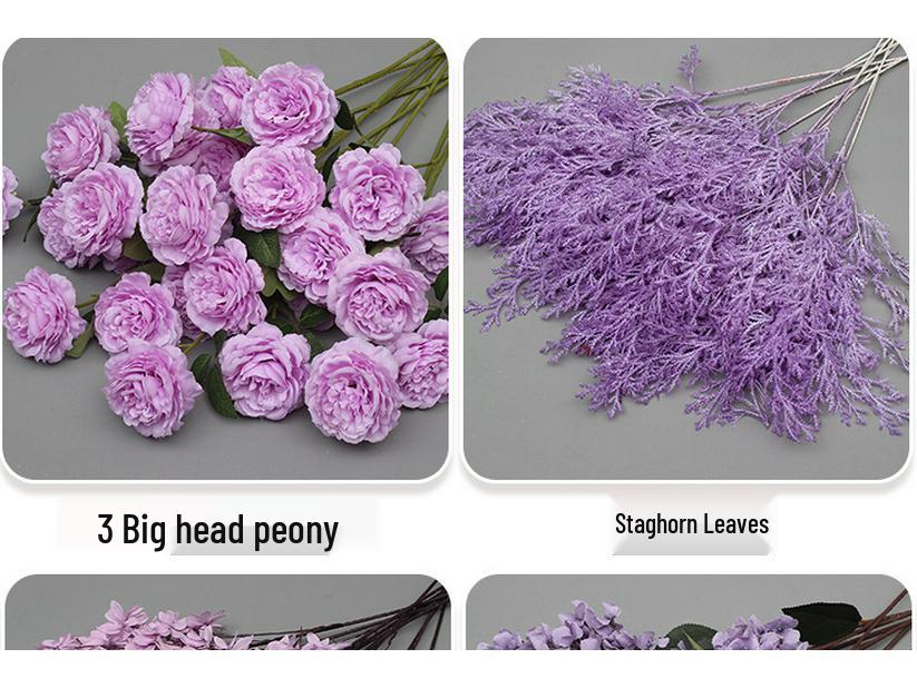 10-Piece Purple Floral Artificial Flower Set for Wedding and Aisle Decor