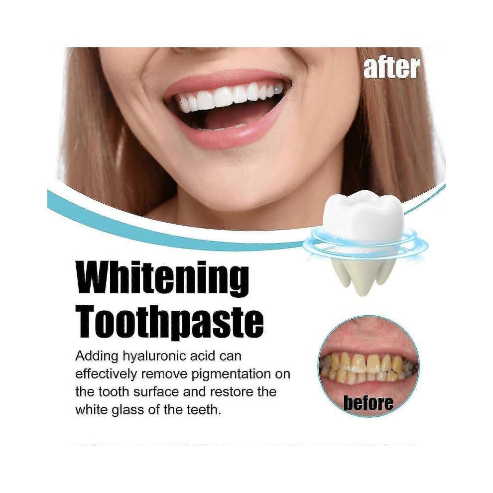 Hyaluronic Acid Dual-Effect Whitening Toothpaste, Hyaluronic Acid Cavity Protection Toothpaste, Freshens Breath Reduces Plaque Fights Bad Breath