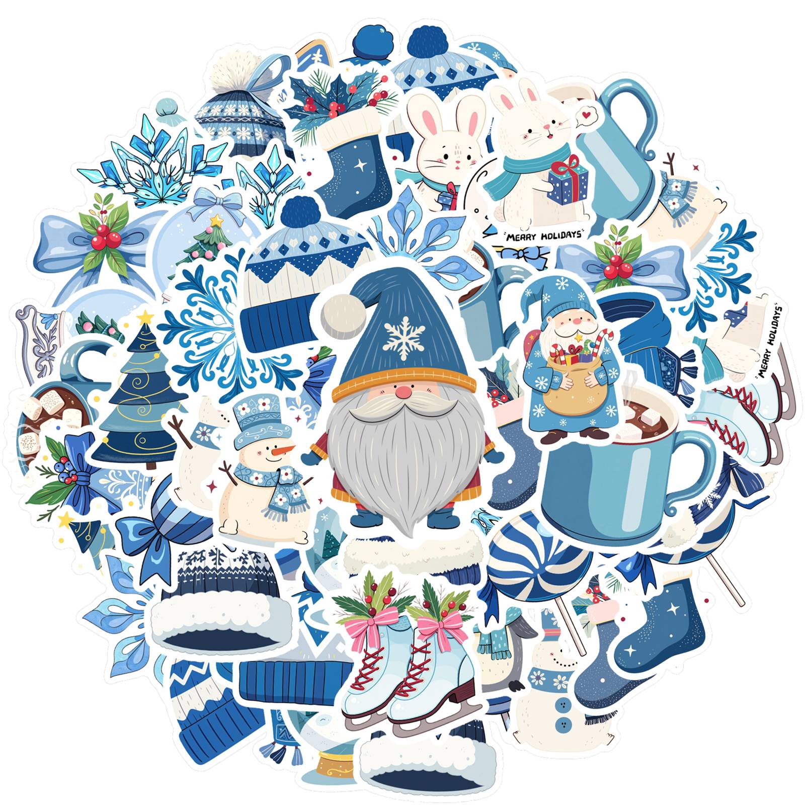 

35pcs-50pcs Cute Winter Stickers Cartoon Holiday Stickers Stickers For Laptop Motorcycle Luggage Phone Suitcase