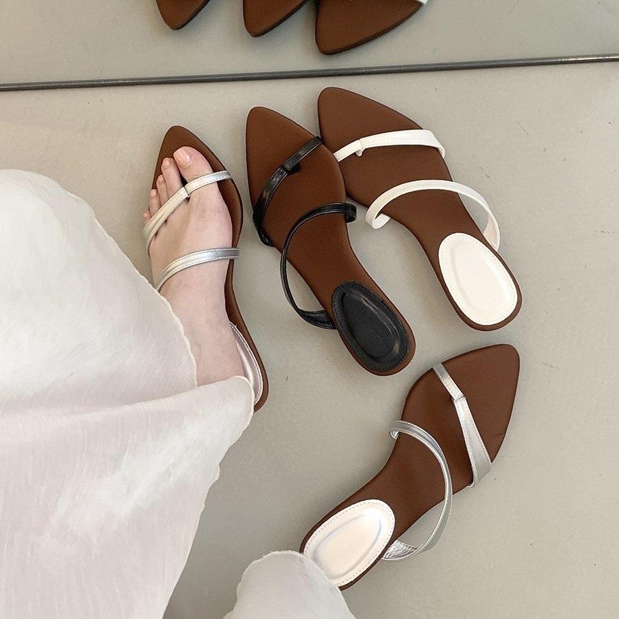 Wedge heel silver thin strap sandals fairy shoes outer wear 2025 summer evening with skirt temperament French sandals