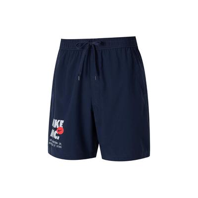 Graphic Print Training Drawstring Mid-Waist Shorts Men Bottoms Black FN3993-451