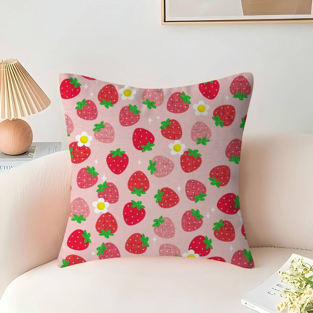 Funda de cojín con diseño lindo de fresa y arce Decoración Feliz Cosecha de Otoño Decoración Festiva Funda de almohada