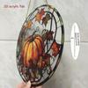 2D Flat, Halloween Pumpkin Sun Catcher, Acrylic Stained Plastic Window Ornaments, Holiday Wall and Porch Decorations, Gifts for Friends and Family