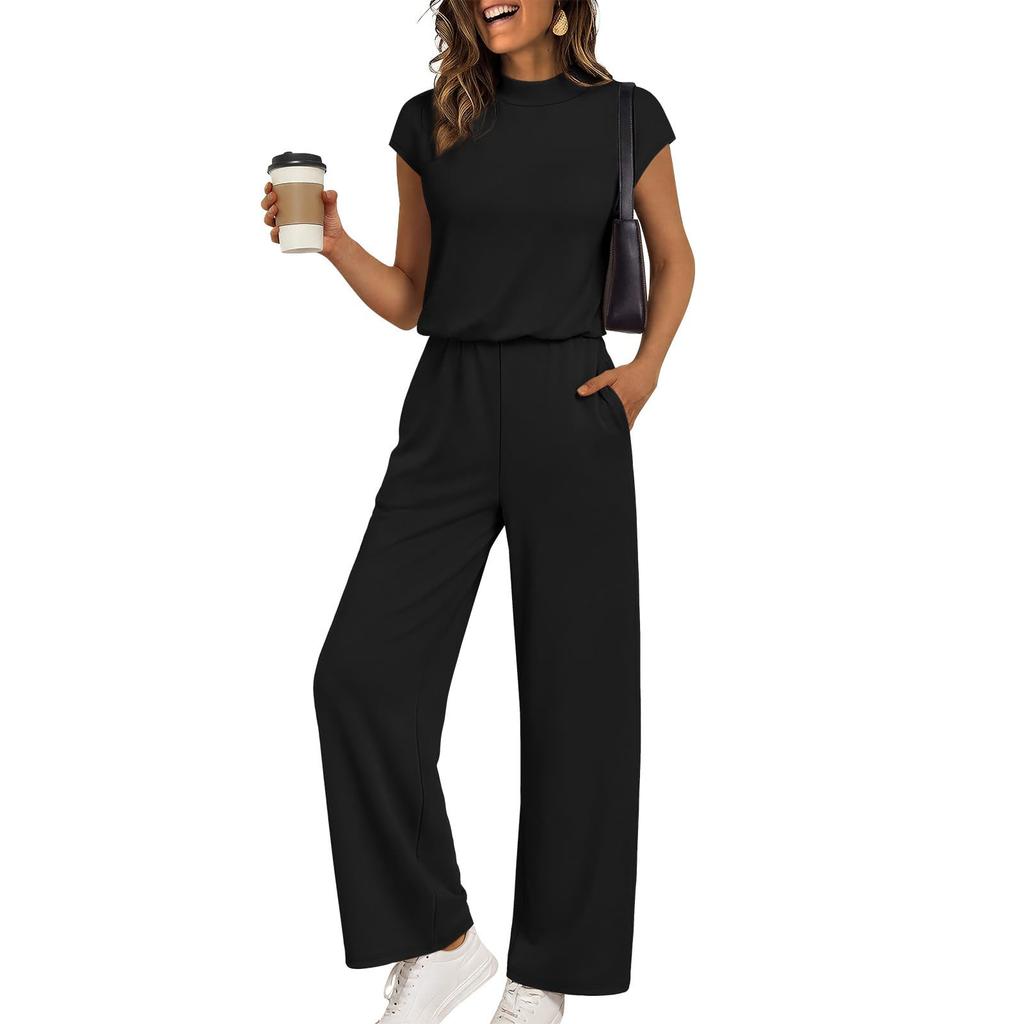 Women's Casual Fashion Short-Sleeve Top And Long Pants Set