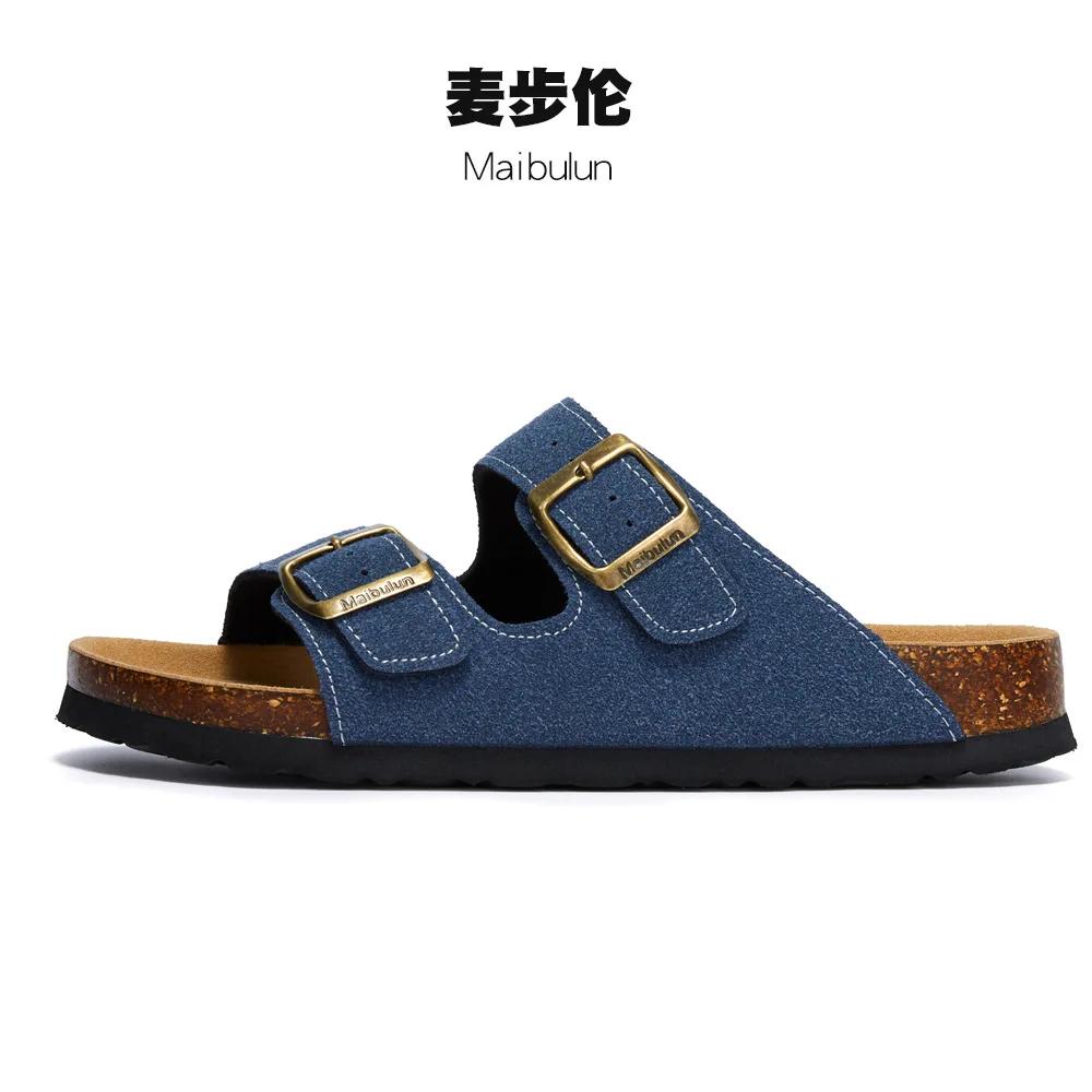 2024 New Summer Women's Cork Slippers Luxury Indoor Bottom Non Slip Shoes For Women Men Slippers Casual Beach Flip Flops Sandals