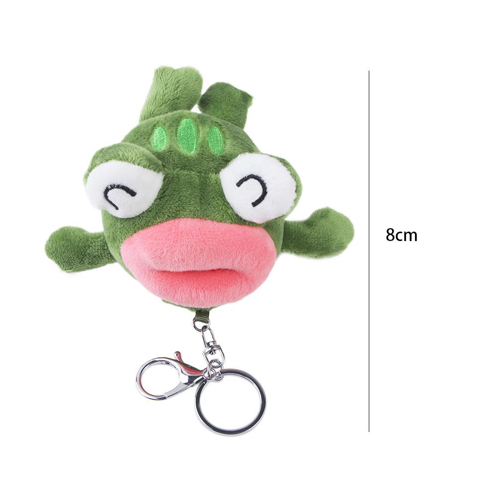 Dolls Backpack Pendant Car Key Ring Big Mouth Frog Doll Stuffed Toys Plush Keyring Plush Keychain