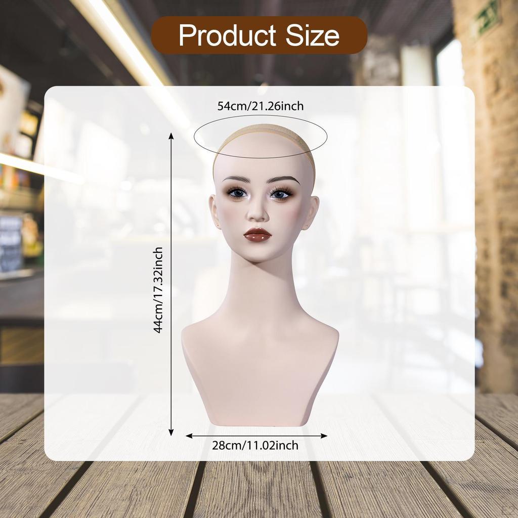 Głowa manekina żeńskiego, model wystawowy, stabilny, realistyczny, wieszak na kapelusze, do użytku osobistego, wielofunkcyjny