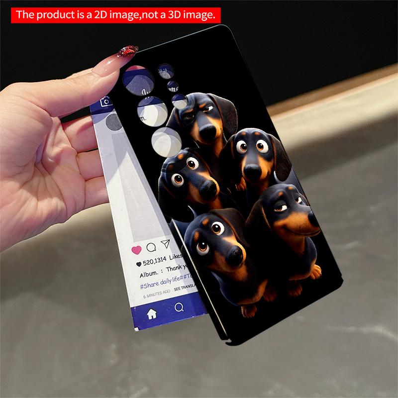 2DFlat Samsung phone case Five Dachshunds Group Portrait Phone Case Applicable to Galaxy S23 S24 S25ULTRA S26 A12 A14 A15 A16 A54 A55