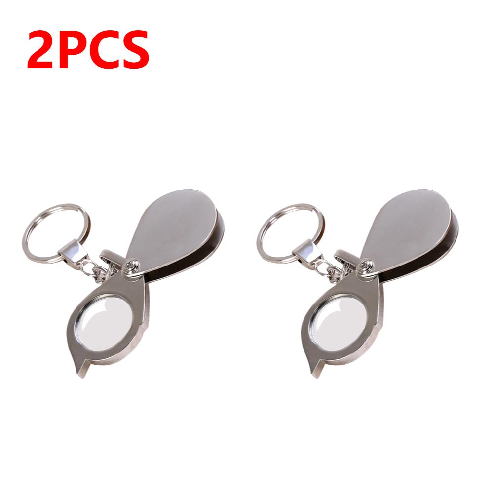 15X Faltbarer tragbarer Schlüsselanhänger Lupe Schlüsselanhänger Vergrößerungsglas Taschengöße Schmucklupe Tasche Faltbare Lupe