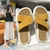 Beaded Thick-bottomed Cool Slippers Women's Summer 2025 New Korean Version with Skirt Cross-band Versatile Fashion Cool Slippers