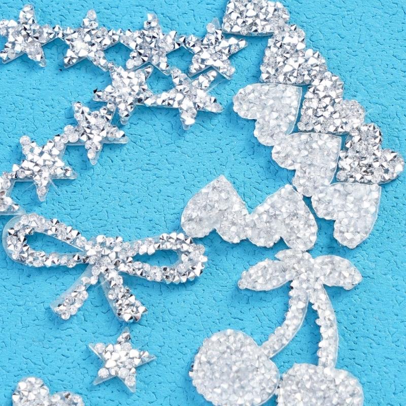 10Pcs Decorative Rhinestones Appliques Sparkling Iron On Rhinestones Patches For Handmade Garment Tshirts Jeans Jackets Bag Sewing Embellishment