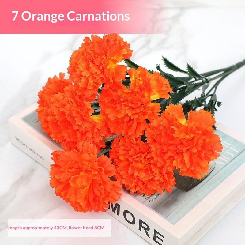 Artificial Carnation Real Touch Flower Bouquet Non-fading Reusable for Mother's Day Surprise Wedding Banquet Home Ornament