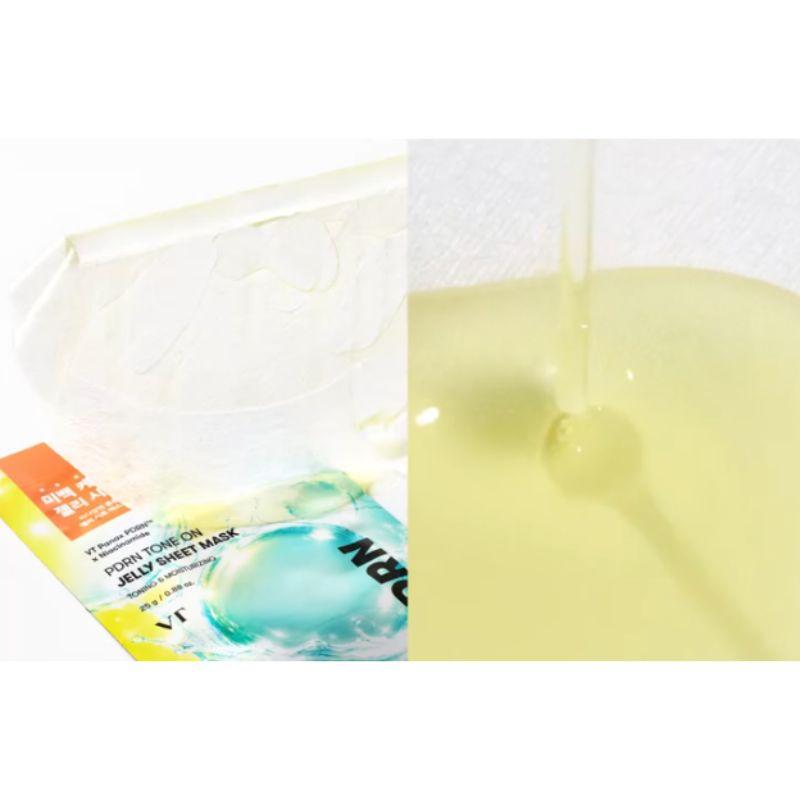 VT Cosmetics PDRN Tone On Jelly Sheet Mask Hydrating Brightening Facial Mask 5 Sheets