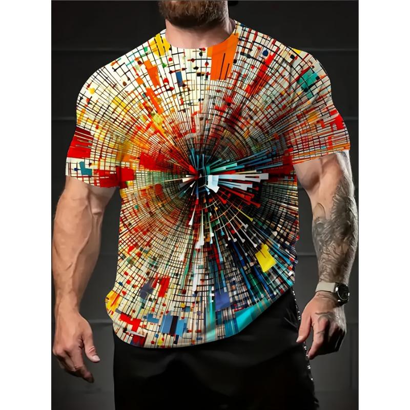 

Men s 3D Print Bohemian Geometric T-Shirt XL