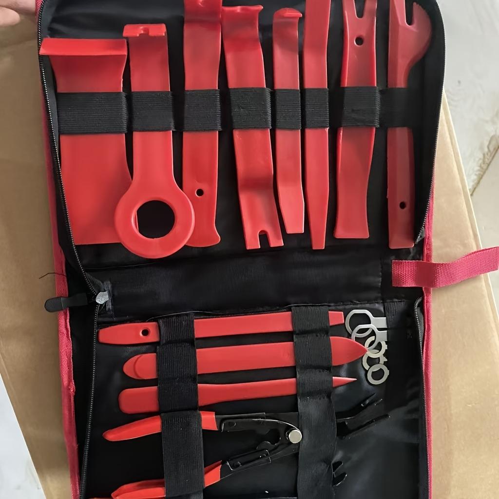 19pcs Car Stereo Installation Tool Set Interior Door Panel Clip Removal Center Console Pry Bar Screwdriver Car Jacking Board, Without Battery