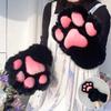 Furry Cats Paws Gloves Cosplay Costume Gloves for Women Girl Warmth Comfort Soft Plush Fursuit Gloves Anime Armwear