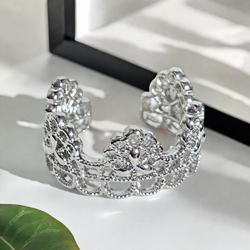 Fashion Light Luxury Iris Cross Open Ring Femininity High Sense Niche Design Exquisite Ring