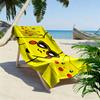 Happy Pikachu Print Beach Towel, Large Soft Quick Dry Towel for Beach Camping Swimming