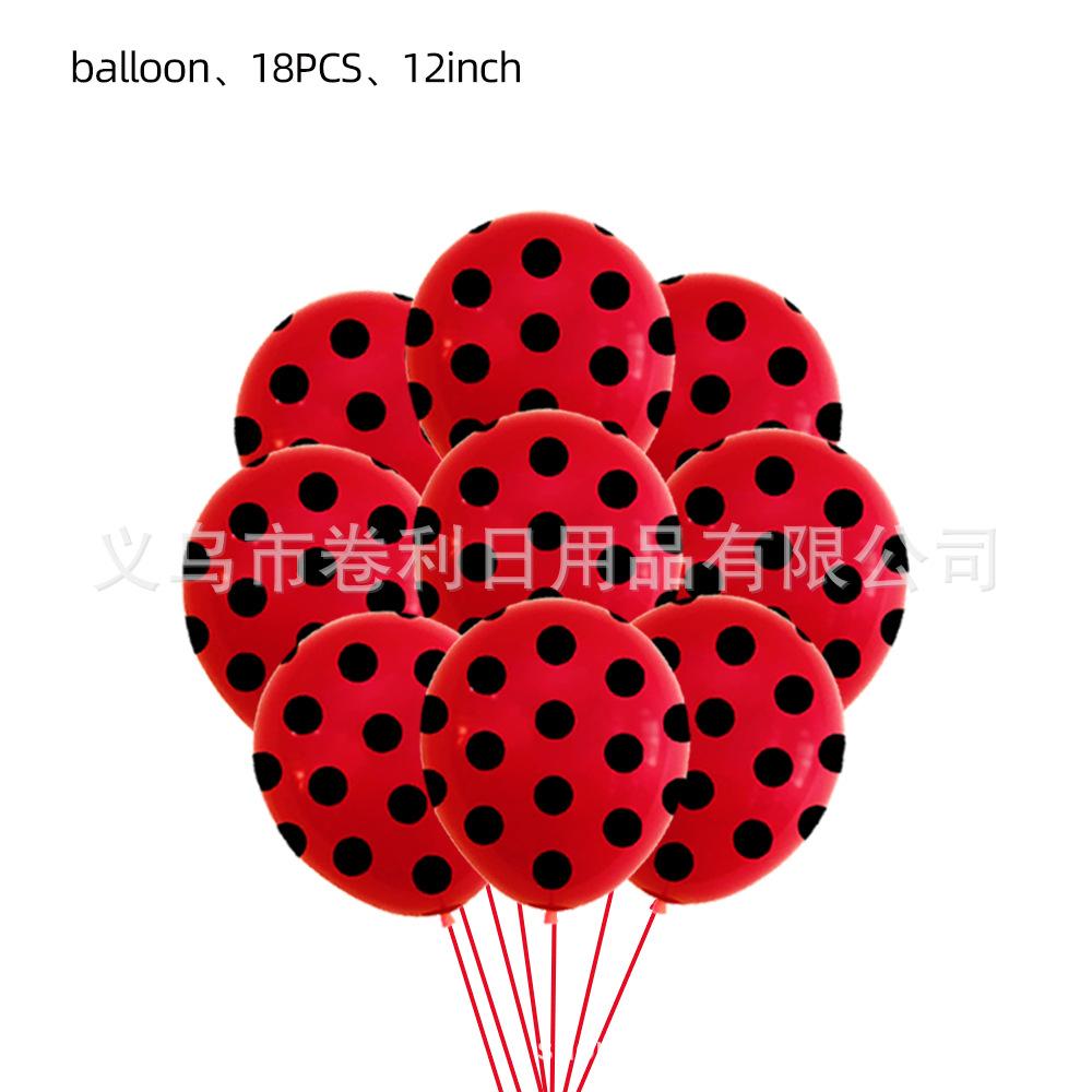 Ladybird Red Black Latex Balloon Birthday Party Tableware Paper Plates Tissue Tablecloth Supplies Cartoon Party