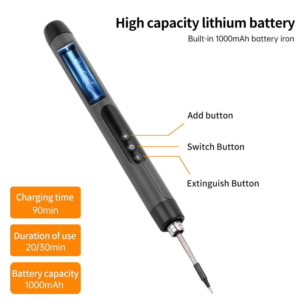 Portable USB charging welding lamp, adjustable temperature, with LCD display screen, no assembly required, suitable for DIY home use