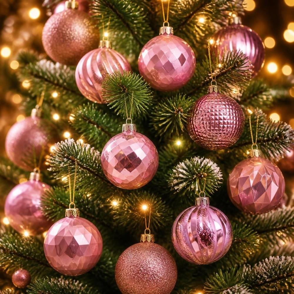 12Pcs/Set Shiny Christmas Ball 6CM Xmas Ornament Ball Durable Christmas Tree Balls  Home