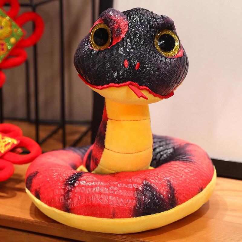 Sequined Big Snake Doll Plush Toy Zodiac Snake Doll Year of the Snake Mascot Child Soothing Doll