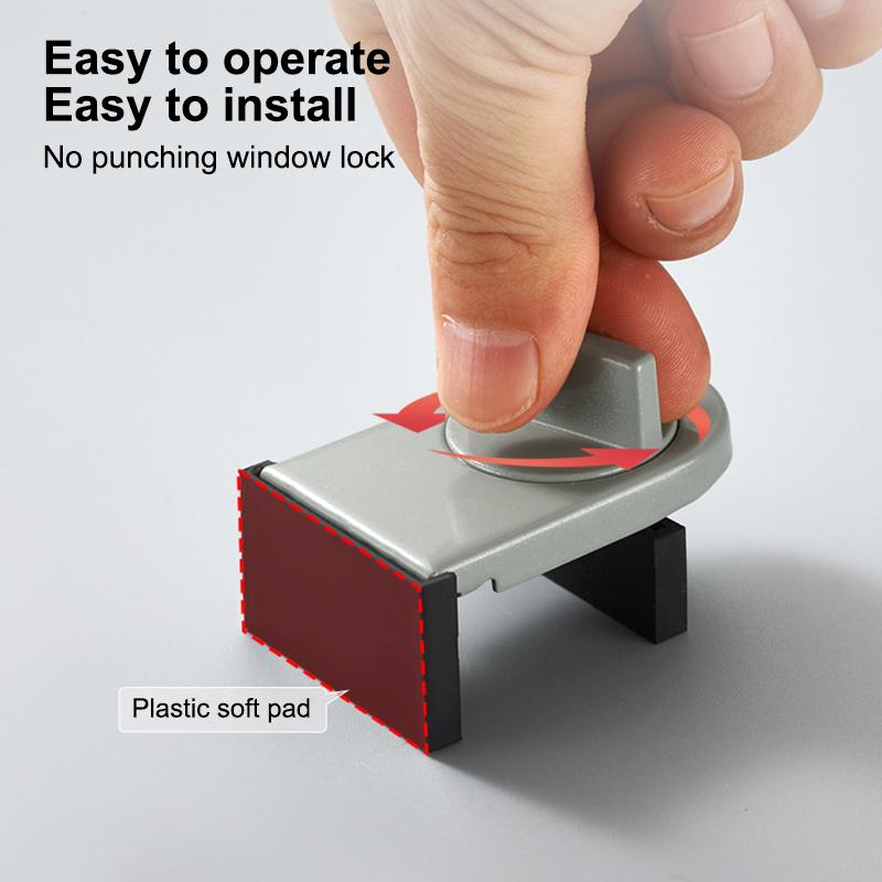 Aluminum Alloy Sliding Door And Window Lock Latch Anti-Theft Anti-Pinch Safety Lock Child And Pet Protection Bidirectional Fixer