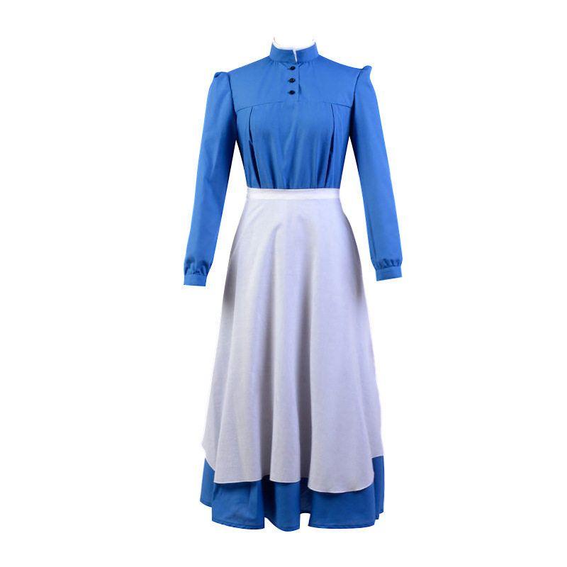 Howl s Moving Castle Sophie Cosplay Costume Long Dress Role-Playing Cosplay Outfit Sophie Light Blue Dress S