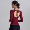 High-End Quick-Dry Slim Fit Backless Sports Top – Round Neck Long Sleeve for Pilates/Yoga (Spring/Autumn)