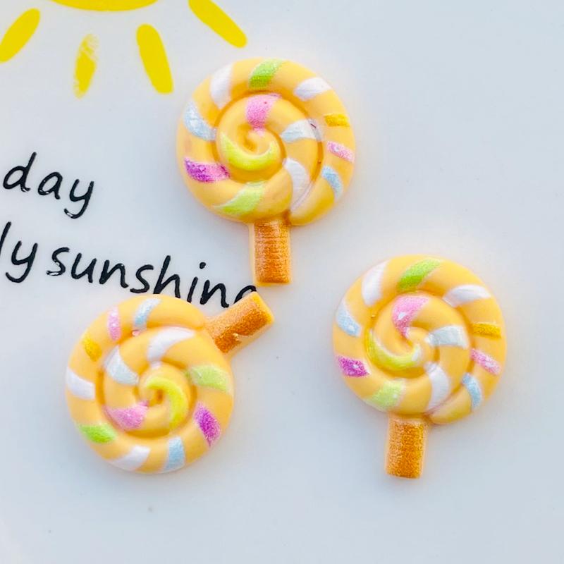 20 Pcs New Cute Kawaii Cartoon Candy Lollipop Resin Cabochon Scrapbooking Diy Jewelry Earwear Craft Decoration Accessories A100