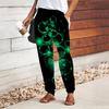 Women Bubble Printing Pants Lace Up Elastic Waist Loose  Trousers Casual Long Pants Trousers with Pockets