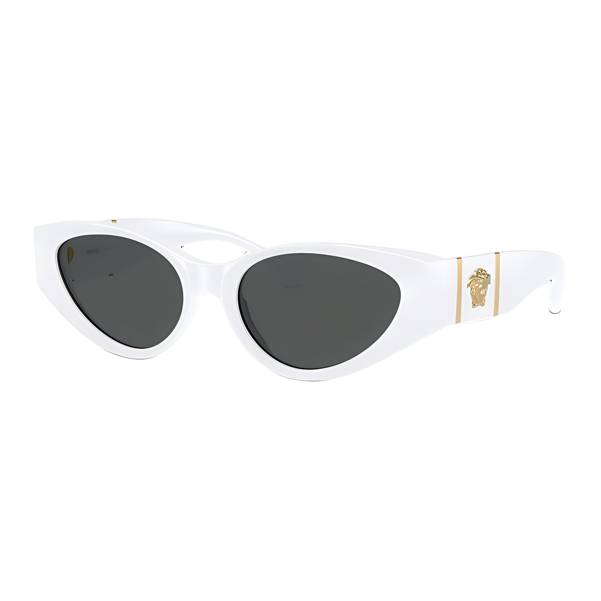 Versace Logo Acetate Irregular Shape Sunglasses Women sunglasses White VE4454 55,White