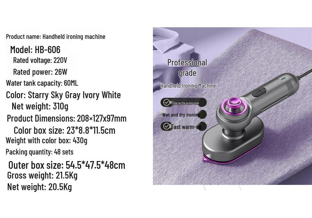Portable Smart Dual-Stage Iron & Steamer: Foldable, Dry/Wet Ironing, Garment Steamer