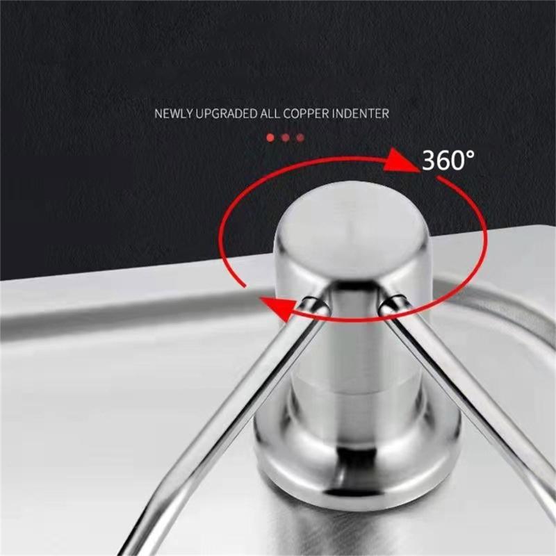 Durable 500ML Soap Dispenser for Kitchen Sink Black Silver Color Liquid Pump Bottle with Stainless Steel Head and Hose