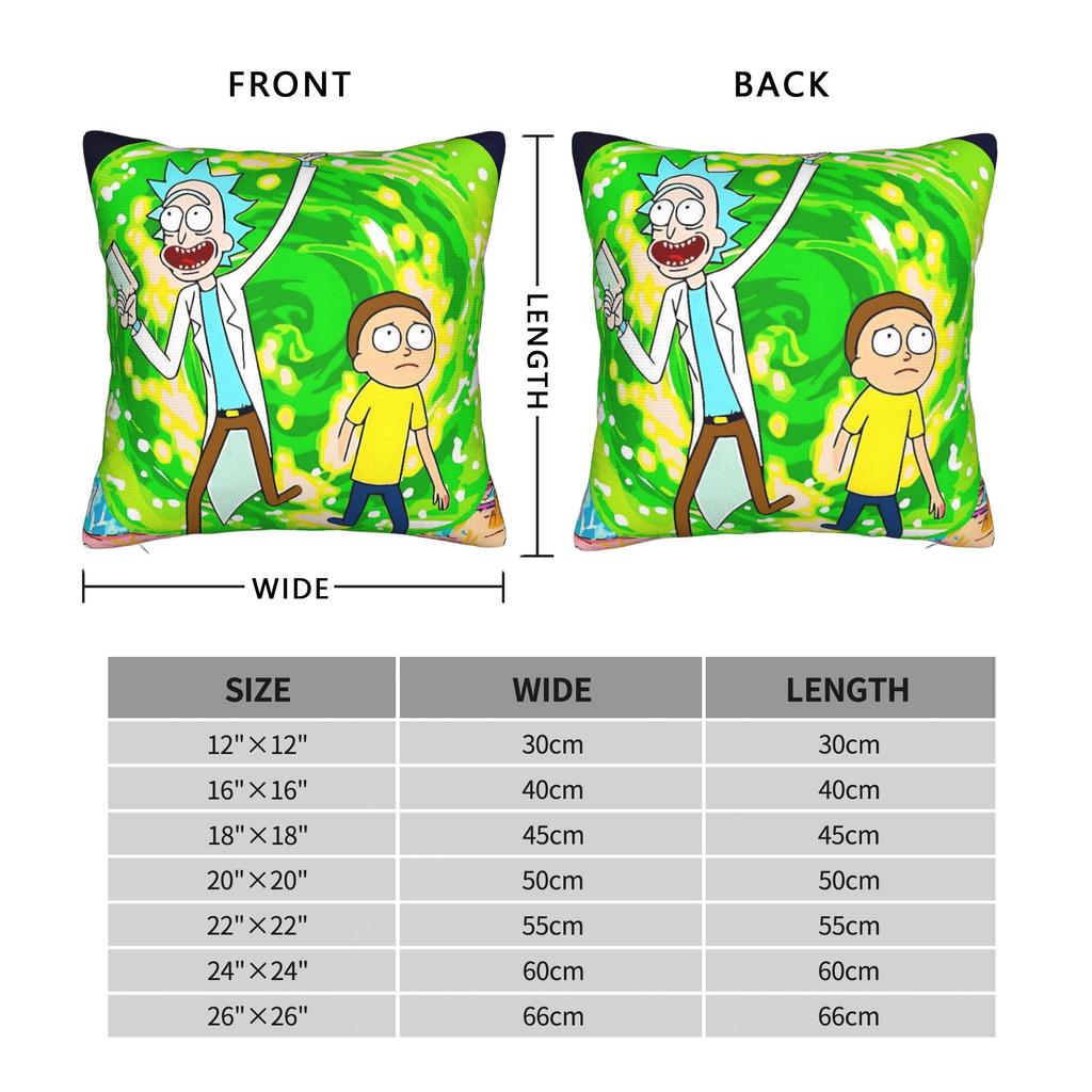 Pillow Case Ricked and Mortys Comfy Pillow Cover For Sofa Bedroom Home Decor Morden Pillowcases