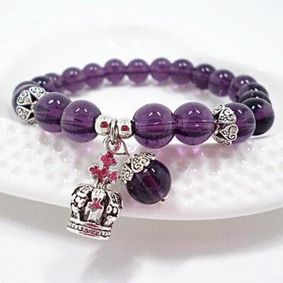 Amethyst Agate Bracelet Ladies Crown Bracelet Pendant Bracelet Diy Jewelry Accessories Jewelry