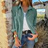 JKASHDK Giacche e cappotti con collo a polo a maniche lunghe autunno inverno stampa tinta unita moda casual da donna