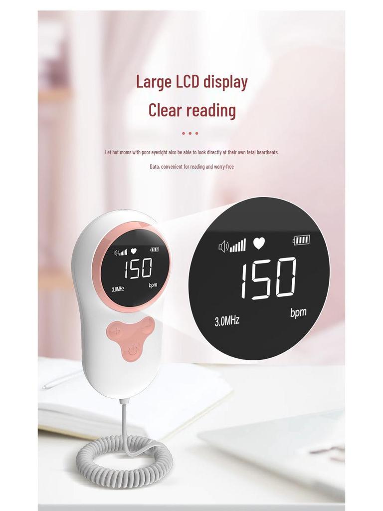 Portable Fetal Doppler Heartbeat Monitor for Pregnant Women
