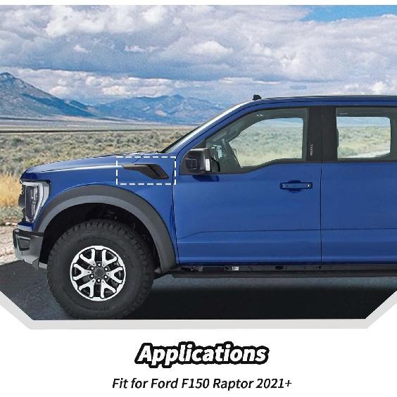 JeCar Carbon Fiber Fender Side Air Vent Decor Cover Trim For Ford Raptor F150 2021+