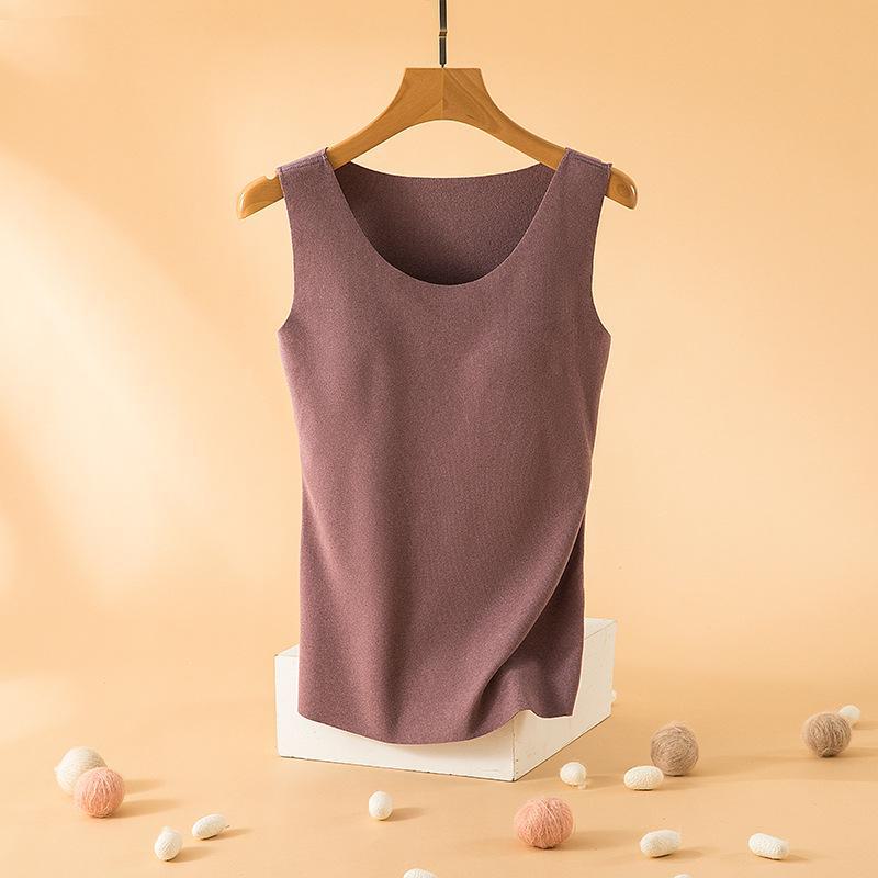 

Женский зимний жилет с круглым вырезом и нагрудной подкладкой, бархат с двойным начесом, утолщенный немецкий бархат, бесшовное нижнее белье XL