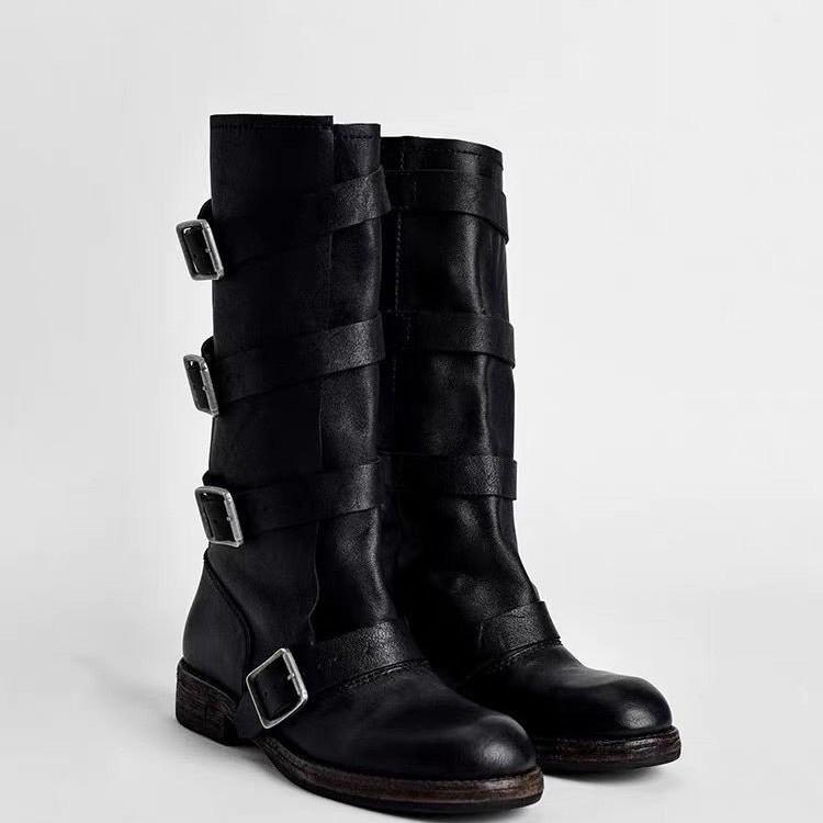 Fashion Brand New High Quality Wasteland Maillard Style Motorcycle Boots Women Trendy Vintage Brown Brand Design Riding Boot Shoes