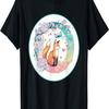 Fox Butterfly Cherry Blossom Flowers T-Shirt