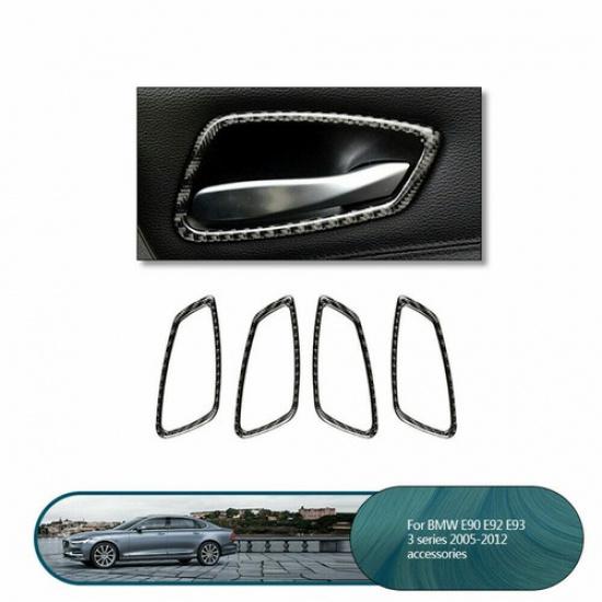 For BMW 3 Series E90 E92 05-12 Carbon Fiber Car Interior Door Handle Cover Trim