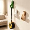 Kitchen Utility Hooks Cute Cactus Adhesive Hook, Nail-Free Resin Strong Load-Bearing Hanger, Heavy Duty Sticky Hangers Wall Mount Organizer for